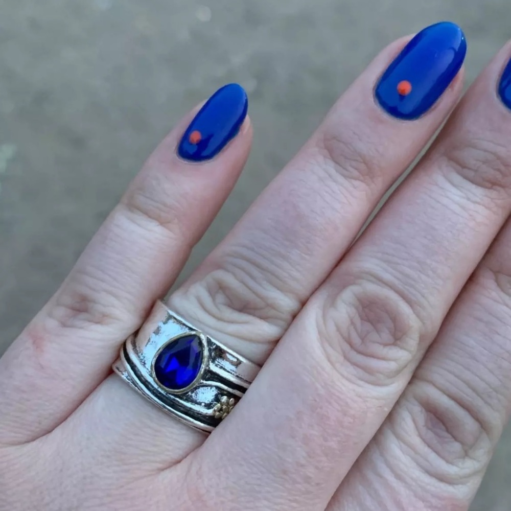 💍 BOHO Carved Floral Leaf CZ Crystal Ring 💍 - Picture 4 of 5